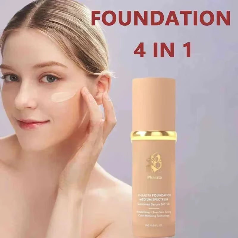 1Stick4-In-1 Foundation Liquid SPF 50+ Full Coverage Concealer Long-Lasting Waterproof Professional Concealing for Dark Circles