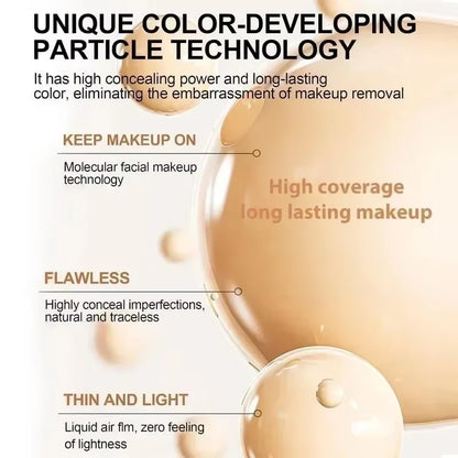 1Stick4-In-1 Foundation Liquid SPF 50+ Full Coverage Concealer Long-Lasting Waterproof Professional Concealing for Dark Circles